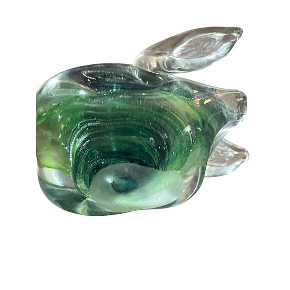 Green Swirled Art Glass Pig by Kerry Glass 1970's - Picture 2 of 6